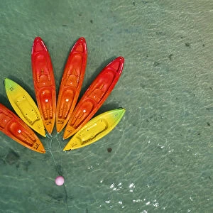 Kayaks, Muri Lagoon, Rarotonga, Cook Islands, South Pacific