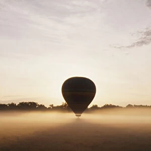 Kenya, Masai Mara National reserve, Balloon ride at morning mist