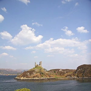 Kyleakin, Scotland. The ancient ruins of Kyleakin Castle or Castle Moil at the entrance