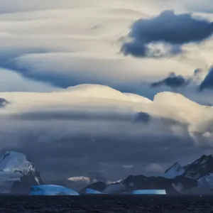 Landscape of iceberg and island in the South Atlantic Ocean, Antarctica