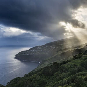 Landscape on the southern coast near Ribeira Seca. Sao Jorge Island in the Azores