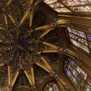 Liege, Belgium, vaulted ceiling, church, architecture, stained glass, Europe