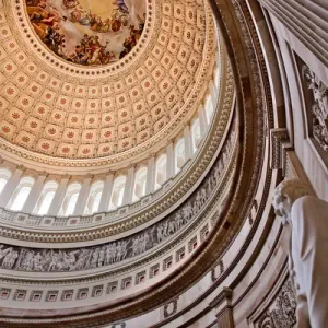 Statua di Lincoln, Rotonda del Capitolo degli Stati Uniti, Cupola del Capitolo Apotheosi di George Washington Interno a Washington.
