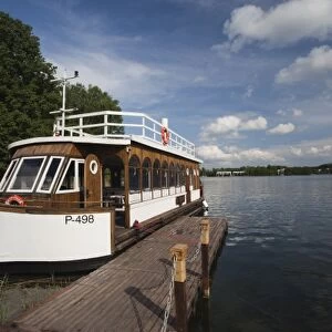 Lithuania, Trakai, Trakai Historical National Park, tourboat on Lake Galve