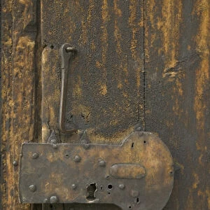 lock on lom Stave Church lom norway from 1200AD