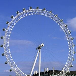 The London Eye ferris wheel along the River Thames in London, England