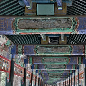 Long Covered Walkway Summer Palace just outside of Beijing China built by the Qing