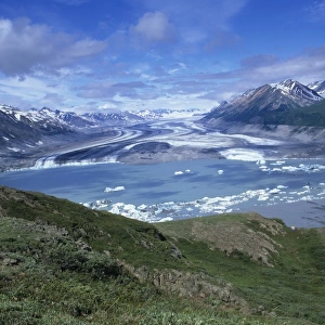 Lowell Lake and Lowell Glacier. Kluane National Park, Yukon, Canada