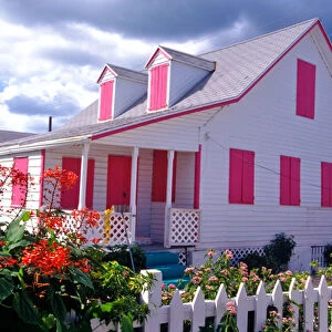 Loyalist home from the 1900s in Hope Town, Elbow cay, Abaco Islands, Bahamas