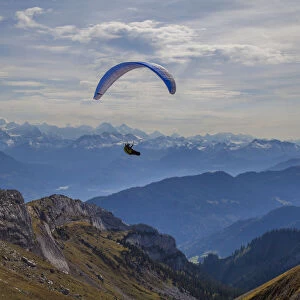 Lucerne, Switzerland. Paragliding off Mt. Pilatus