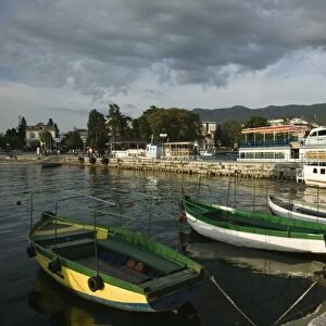 MACEDONIA, Ohrid. Lake Ohrid Harbor / Late Afternoon