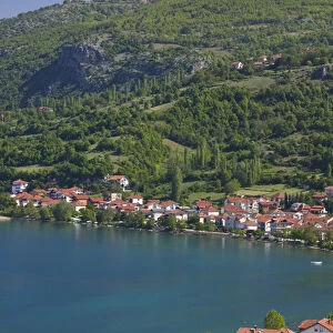 MACEDONIA, Pestani. Tourist town along the eastern shore of Lake Ohrid