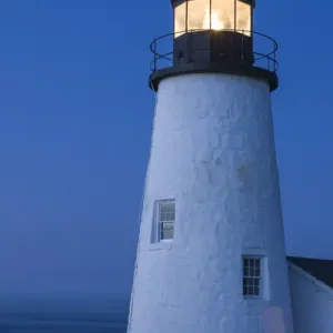 Maine, Pemaquid. Light from the historical lighthouse offers protection to ships Maine, Pemaquid. Light from the historical lighthouse offers protection to ships