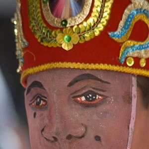 Masked dancer at annual Festival of El Senor de las Soledad, Huaraz, Peru