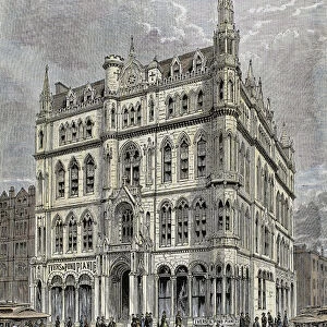 Masonic temple opened in 1867, at the intersection of Tremont Street and Boyleston Street