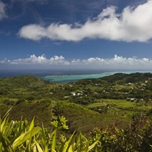 Mauritius, Rodrigues Island, Mont Lubin, south coast view from Mont Limon