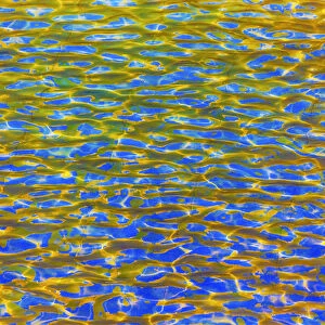 Memorial Pool Blue Yellow Green Reflections Pattenrs Abstract New York NY