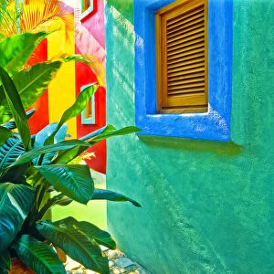 Mexico, Costalegre. Colorful hotel walls. Credit as: Jim Nilsen / Jaynes Gallery / DanitaDelimont