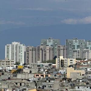 Mexico, Mexico City, Interlomas area towers over nearby shantytowns