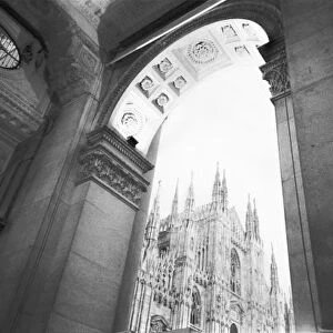 Milano Italy, Galleria View of the Duomo