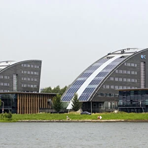 Modern office buildings with solar panals at Rotterdam, Netherlands