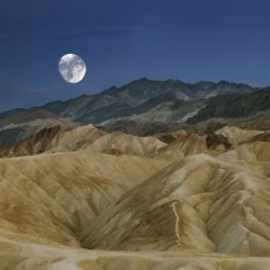 Moonrise over Zabriskie Point, Death Valley National Park, California, USA (Multiple