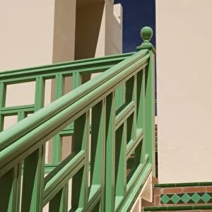 MOROCCO, Atlantic Coast, ESSAOUIRA: Ryad Mogador Hotel / Detail of Stairs