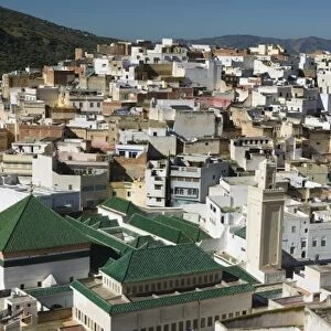 MOROCCO, Moulay, Idriss: Town View & the Mausoleum of Moulay Idriss, Saint and founder