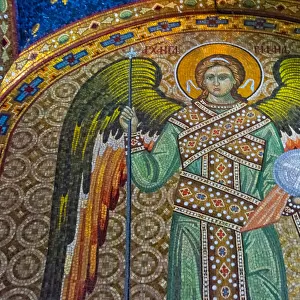 Mosaic painting inside Oplenac Royal Mausoleum, also known as Saint Georges Church