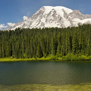 Mount Rainier and Reflection Lake; Mount Rainier National Park; Washington; USA