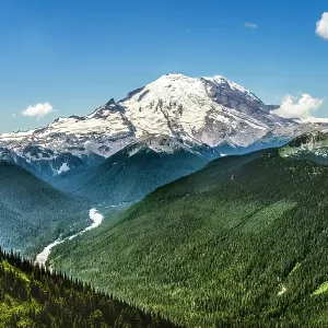 Mount Rainier white River Green Mountains Crystal Mountain lookout, Pierce County, Washington State, Usa Mount Rainier white River Green Mountains Crystal Mountain lookout, Pierce County, Washington State, Usa