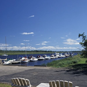 NA, Canada, New Brunswick, Saint John River Valley, Gagetown Lawn chairs