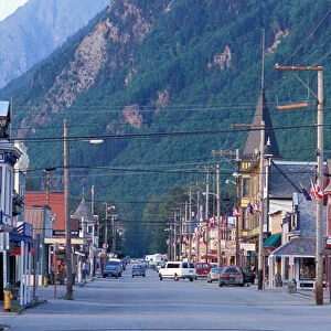 NA, USA, Alaska, Skagway, Old main street in downtown Skagway