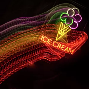 Neon ice cream sign