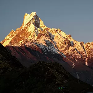 Nepal. Machapuchare Mountain in the Himalayas Region