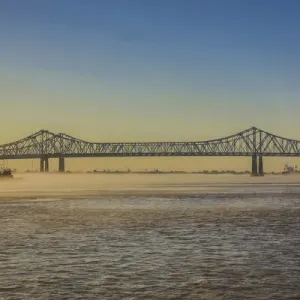 New Orleans Print: Foggy Mississippi River Scene New Orleans Print: Foggy Mississippi River Scene