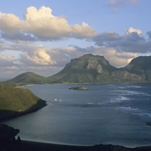 New South Wales lagoon, Mts Lidgbird & Gower, Lord Howe Is, World Heritage Site