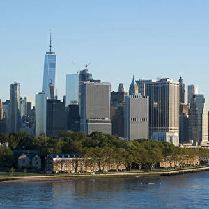 New York, New York City. River view of Manhattan