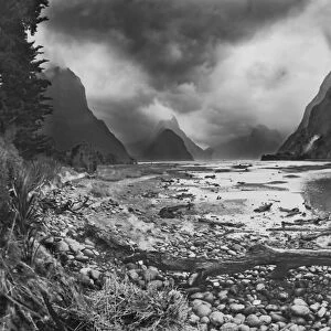 New Zealand Asia Milford Sound in Storm