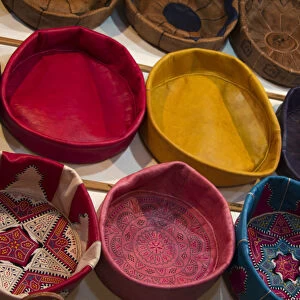 North Africa, Morocco, Fes. Leather goods of Fes