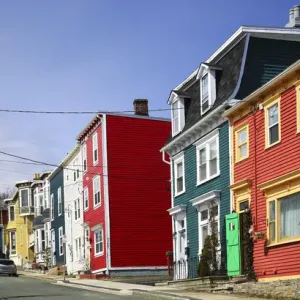 North America, Canada, Newfoundland, Colourful houeses in, St. Johns NL