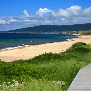 North America, Canada, Nova Scotia, Cape Breton, Inverness Beach Boardwalk