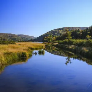 North America, Canada, Nova Scotia, Cape Breton, Cabot Trail, Margaree river reflection