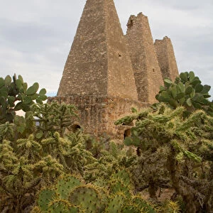 North America, Mexico, Pozos. The smelting ovens at the ruins of the old Santa Brigida