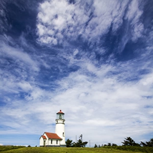 North America; USA Oregon; Cape Blanco Lighthouse on the Oregon Cpastline with clouds