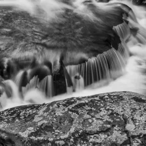 North America, USA, Tennessee. Black and White image of Horseshoe Falls, Middle
