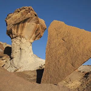 North America, USA, Utah. Hoodoo and geometric shaped rocks in Grand Staircase-Escalante
