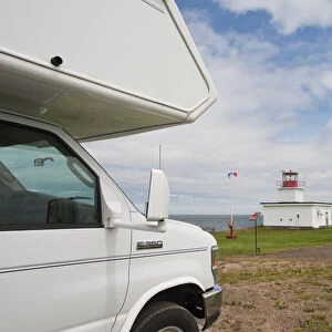 Nova Scotia, Canada. RV at Grand Passage Lighthouse, Brier Island
