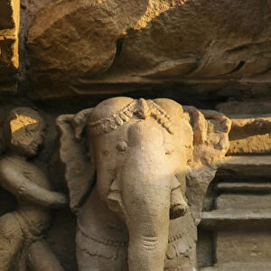 Nymph and the elephant, Khajuraho, Madhya Pradesh, India