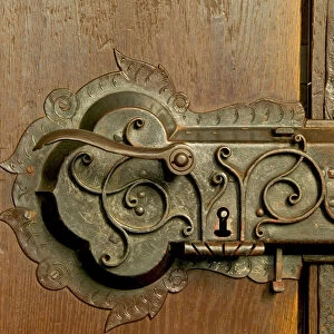 old door lock, Czech Republic, Ceske Krumlov, World Heritage Site